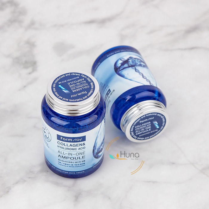 آمپول کلاژن و هیالورونیک اسید آل این وان فارم استی 250 میلیلیتر | Farmstay Collagen & Hyaluronic Acid All-in-One Ampoule 250ml