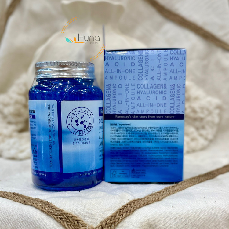 آمپول کلاژن و هیالورونیک اسید آل این وان فارم استی 250 میلیلیتر | Farmstay Collagen & Hyaluronic Acid All-in-One Ampoule 250ml
